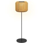 Lampadaire 34x34x130 cm, lampadaire solaire en rotin avec capteur de lumi�re, �clairage de jardin led ...