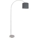 Lampadaire en arc, abat - jour en tissu, lampadaire, salon courb, lampe en arc gris, rglable en hauteur, ...