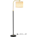 Lampadaire arc r�glable en hauteur, 150?175 cm, avec interrupteur au pied, douille e27, noir