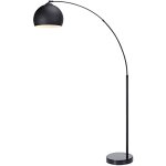 Teamson home - lampadaire arquer arc lampe de salon abat - jour pied marbre noir vn - l00013 - eu