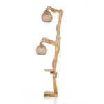 Lampadaire en bois et cordes avec rebord alex