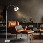 Globo lighting - lampadaire led boule lampe � arc chrom�e lampe de salon debout, m�tal nickel mat, abat ...
