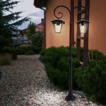Lampadaire cand�labre lampe de jardin lanterne lampe d'ext�rieur aluminium lampadaire en verre, aluminium ...