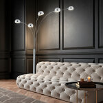 Lampadaire lampadaire chrome salon moderne avec socle en marbre argent, m�tal, 5x e14, lxlxh 130x120x200 ...