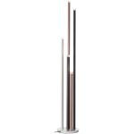 Lampadaire clavecin led lampadaire 5 lumi�res alu / noir / marron 5x 4w led int�gr�s, 362lm, 3000k gradable ...