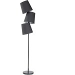 Lampadaire design à 3 abat - jour e14 max 40w en métal et tissu noir 164 cm rio grande Lampadaire design à 3 abat - jour e14 max 40w en métal et tissu noir 164 cm rio grande
