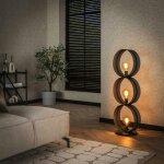 Lampadaire design 3 anneaux en m�tal perfor� ralf