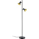Eglo - lampadaire design, lampadaire nina noir et or noir en metal, trio