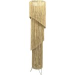 Lampadaire design en rafia naturel trois points de lumi�re - naturel fibre de raphia beige