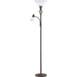 Lampadaire au design traditionnel abat jour en verre mat blanc e27 max 100w - trio - rustica 44389052 ...