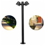Lampadaire double en acier 2xgu10 max 35w ip44 - noir Lampadaire double en acier 2xgu10 max 35w ip44 - noir