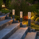 Lampadaire lampadaire �clairage ext�rieur lampadaire fum�e cuivre ext�rieur lampadaire de jardin, plastique ...