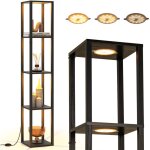 Lampadaire avec etag�res � 4 niveaux h. 165 cm avec lumi�res led 3 niveaux variables & interrupteur au ...