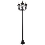 Lampadaire ext�rieur 3 t�tes 3x100w fonte noir initialis
