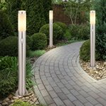 Lampadaires d'ext�rieur en acier inoxydable avec d�tecteur de mouvement, lampadaire, lampadaire, lampe ...