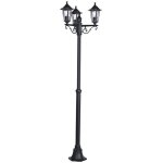 Lampadaire exterieur laterna triple - noir|transparent