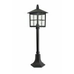 Lampadaire ext�rieur maison cour ip43 noir e27 76 cm verre m�tal rustique lanterne d'all�e
