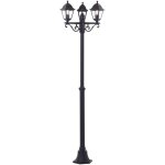 Lampadaire d'ext�rieur nissie 3 - flammes noir 3x a60, e27, 60w, adapt� aux lampes normales (non incluses) ...
