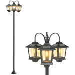 Lampadaire ext�rieur solaire - outsunny - 3 t�tes - capteur automatique cr�puscule � l'aube ip44 - aluminium ...