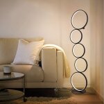 Lampadaire gbly led variable moderne lampadaire 32w touch switch blanc chaud 3000k aluminium 5 - flamme ...