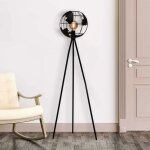 The home deco factory - lampe en m�tal noir globe lampadaire