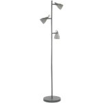 Lampadaire gris en bton avec 3 abat - jours rglables gu10 35w design industriel pour clairage de salon ...
