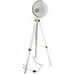 Lampadaire industriel dore trepied blanc Lampadaire industriel dore trepied blanc