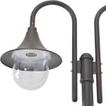 Lampadaire de jardin e27 220 cm aluminium 2 lanternes bronze - inlife