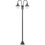 Lampadaire de jardin e27 220 cm aluminium 2 lanternes bronze vidaxl