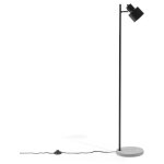Lampadaire lampe de chevet noir en m�tal sur pied en b�ton e27 max 40w pour �clairage de chambre ou salon ...