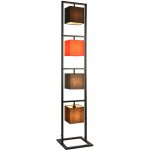 Lampadaire lampe  pied cadre en mtal abat - jour en tissu 4 x e14 multicolore 146, 5 cm