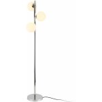 Helloshop26 - lampadaire lampe  pied lampe sur pied mtal et verre 3 x e14 154 cm chrome et blanc