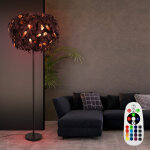 Lampadaire lampadaire, lampe de salon, 3 flammes, design feuille, interrupteur au pied, t�l�commande ...