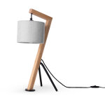 Lampadaire lampe  poser salon abat - jour lampe de lecture chevet potence lampe de table - bambou, gris ...