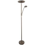 Lampadaire, lampe de salon, verre satin lampadaire, lampadaire, mtal nickel mat, 1x led 15w 1x led ...