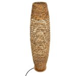 Pegane - lampadaire, lampe � poser sans pieds coloris beige et m�tal noir - diam�tre 31 x hauteur 118 ...