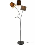 Lampadaire lampe sur pied avec 3 douilles mtal et tissu 146 cm 3 abat jour marron noir gris armature ...