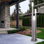 Lampadaire led 25, 5 watts clairage extrieur lampe colonne en acier inoxydable ip44