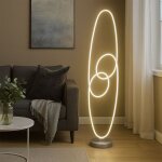 Lampadaire led argent lampe sur pied alu lampe design cct lampe de salon sur pied, fonction m�moire, ...