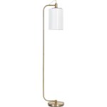 Lampadaire moderne �clairage abat - jour en lin base m�tallique cuivr�e liberia