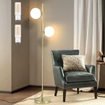 Zmh - lampadaire moderne g9 - or abat - jour en verre lampadaire max. 25w avec interrupteur � pied pour ...