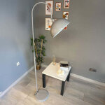 Lampadaire moderne en m�tal gris avec t�te de lit mobile, culot e27, lampadaire moderne pour salon ou ...