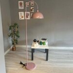 Lampadaire moderne en m�tal lilas avec t�te de lit mobile, culot e27, lampadaire moderne pour salon ou ...