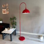 Lampadaire moderne en m�tal rouge avec t�te de lit mobile, culot e27, lampadaire moderne pour salon ou ...