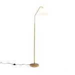 Lampadaire moderne sur pied h. 168cm avec t�te de lampe r�glable, abat - jour pliss�, interrupteur � ...