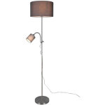 Lampadaire owen 1xe27 + spot nickel et tissu gris l36 cm trio lighting