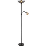 Lampadaire, plafonnier, lampadaire, lampe de lecture, lampe de chambre, lampe de salon, m�tal noir, verre ...