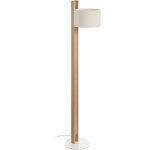 Novolux - lampadaire de salon compact e27 40w coton beige bois de htre