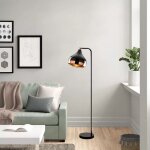 Lampadaire scandinave, noir et cuivre, hauteur 120 cm corps en m�tal, douille e27, 40 w max. �clairage ...