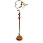Lampadaire style art nouveau, design vintage, abat - jour inclinable, hxlxp : env. 157x35x39 cm, marron ...